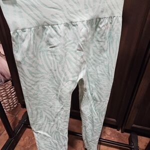 AYBL Mint Green Zebra Print Leggings